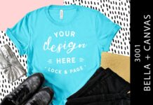 Aqua Bella Canvas 3001 T Shirt Mockup Poster 1