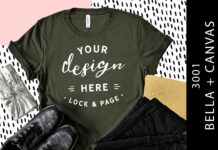 Army Bella Canvas 3001 T Shirt Mockup Poster 1