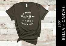 Army Bella Canvas 3001 T Shirt Mockup Poster 1