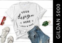 Ash Grey Gildan 5000 T Shirt Mockup Poster 1