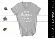 Athletic Heather Bella Canvas 3005 VNeck Poster 1