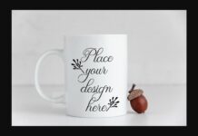Autumn Fall Minimal Coffee Mug Mockup Poster 1
