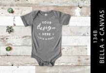 Babies Grey Bella Canvas 134B Mockup Poster 1