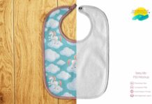 Baby Bib Editable Photo Realistic Product Mockup Poster 1