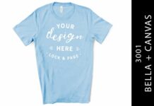 Baby Blue Bella Canvas 3001 Mockup White Poster 1