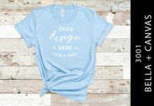 Baby Blue Bella Canvas 3001 Tee Mockup Poster 1