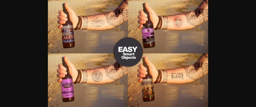 Beach Beer Tattoo Style Mockup Poster 4