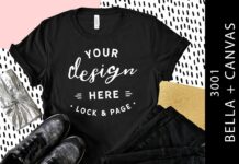 Black Bella Canvas 3001 T Shirt Mockup Poster 1