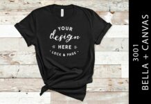 Black Bella Canvas 3001 T Shirt Mockup Poster 1