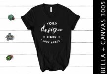 Black Bella Canvas 3005 V Neck Mockup Poster 1