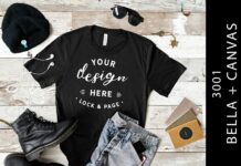 Black Mens Bella Canvas 3001 Mockup Tee Poster 1