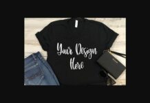Black Styled V-Neck T-Shirt Mockup Photo Poster 1