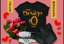 Black T-shirt Mockup Poster 1