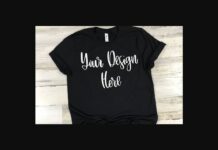 Black Unisex T-Shirt Mockup Photo Poster 1