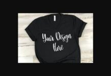 Black Unisex V-Neck T-Shirt Mockup Photo Poster 1