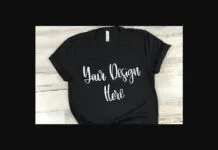 Black Unisex V-Neck T-Shirt Mockup Photo Poster 1