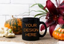 Black Coffee Mug Mockup Poster 1