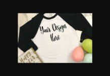 Black/White Raglan Easter Styled Shirt Mockup Photo Poster 1