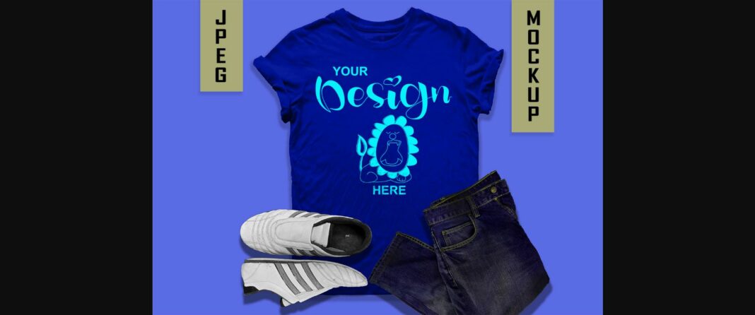 Blue T-shirt Mockup Poster 1