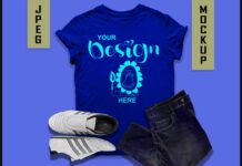 Blue T-shirt Mockup Poster 1