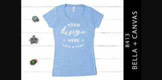Blue Triblend Bella Canvas 8413 Flat Lay Poster 1