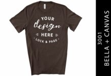 Brown Bella Canvas 3001 Mockup on White Poster 1