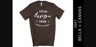 Brown Bella Canvas 3001 Mockup on White Poster 1