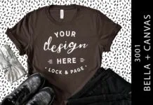 Brown Bella Canvas 3001 T Shirt Mockup Poster 1