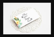 Business Visit Card Feminine Mockup Poster 1