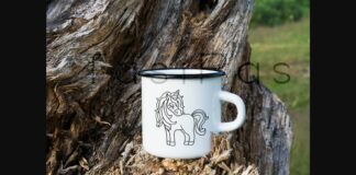 Campfire Enamel Mug Mockup with Stump. Poster 1