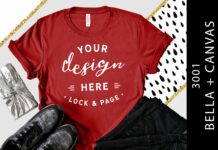 Canvas Red Bella Canvas 3001 Cool Mockup Poster 1