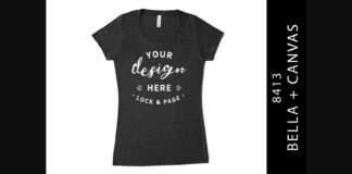 Charcoal Black Bella Canvas 8413 Mockup Poster 1