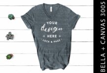 Charcoal Marble Bella Canvas 3005 V Neck Poster 1