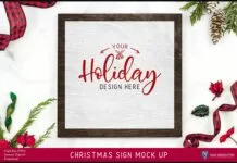 Christmas, Holiday Sign Mock Ups, 2 VERSIONS! Styled Photos Poster 1
