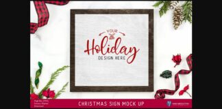 Christmas, Holiday Sign Mock Ups, 2 VERSIONS! Styled Photos Poster 1