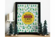 Christmas Photo Frame Mockup with Smart Object Poster 1