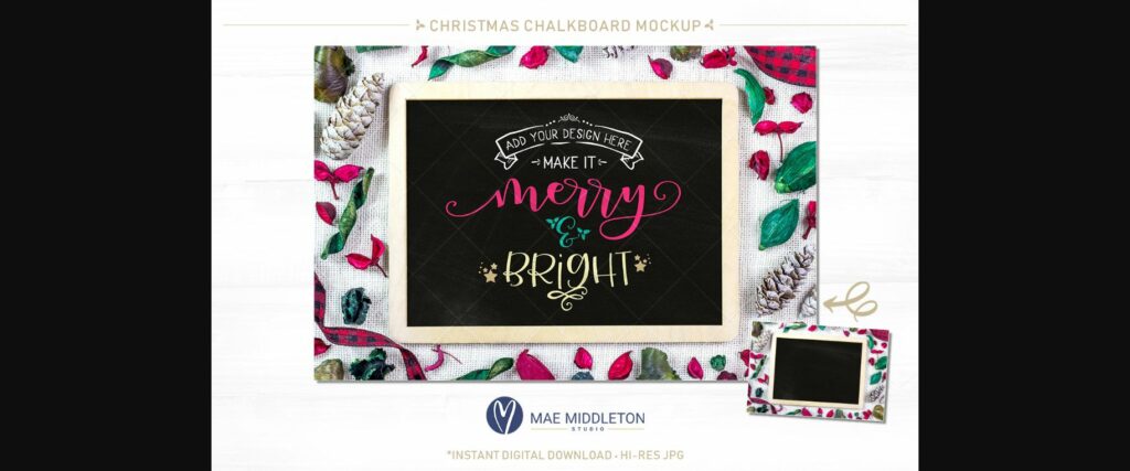 Christmas / Winter Chalkboard Mock Up Poster 4