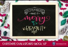 Christmas / Winter Chalkboard Mock Up Poster 1