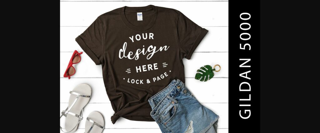 Dark Chocolate Gildan 5000 Mockup TShirt Poster 1