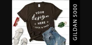 Dark Chocolate Gildan 5000 Mockup TShirt Poster 1