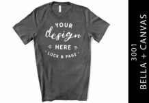 Dark Grey Heather Bella Canvas 3001 Mock Poster 1