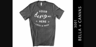 Dark Grey Heather Bella Canvas 3001 Mock Poster 1