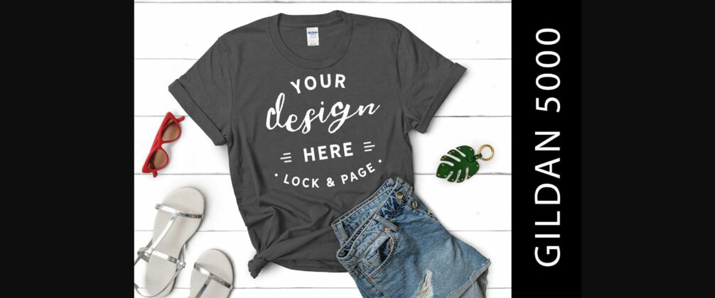 Dark Heather Gildan 5000 Mockup T Shirt Poster 1