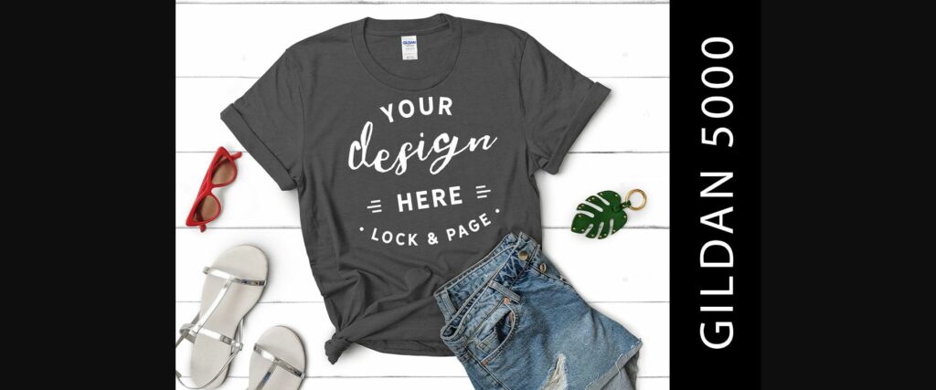Dark Heather Gildan 5000 Mockup T Shirt Poster 1