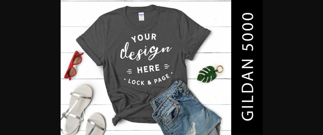 Dark Heather Gildan 5000 Mockup T Shirt Poster 1