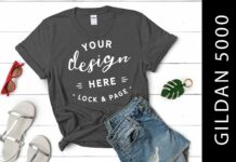 Dark Heather Gildan 5000 Mockup T Shirt Poster 1