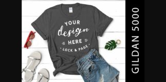 Dark Heather Gildan 5000 Mockup T Shirt Poster 1
