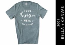 Deep Heather Bella Canvas 3001 Mockup Poster 1