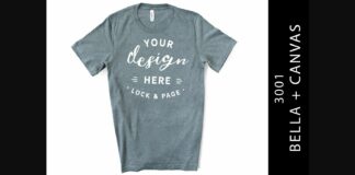 Deep Heather Bella Canvas 3001 Mockup Poster 1