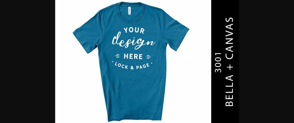 Deep Teal Bella Canvas 3001 Tee Mockup Poster 1